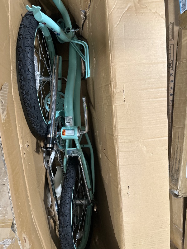 Photo 1 of ***Missing Hardware***JOYSTAR 20 Inch Kids Bike with Training Wheels, Banana Seat Bicycle for Girls Ages 7-10 Years Old, Kids' Lowrider Bicycle with Front Handbrake and Coaster Brakes, High Rise Handlebar Green