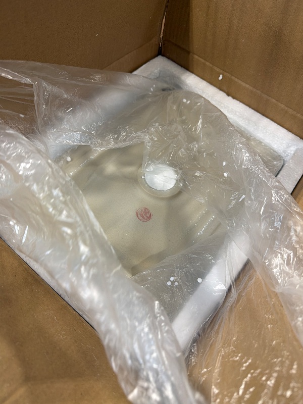 Photo 1 of *MAJOR DAMAGE*
J-FAMILY 14.5'' x 10.6'' Small Vessel Sink Bathroom Above Counter White Porcelain Ceramic Rectangular Sink Bowl Small Vanity Sink Lavatory Wash Hand Basin