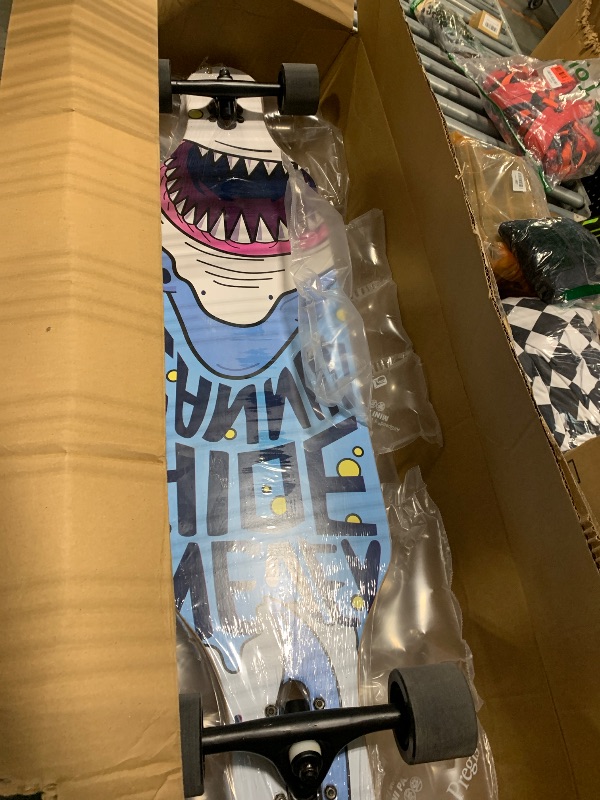 Photo 1 of ***** COSMETIC DAMAGE **** TLHB Longboard Skateboard, 41 Inch Drop Through Longboard Complete 9-Ply Nature Maple Premium Cruiser Long Board for Adults, Teens and Kids - High-Speed Bearings & T-Tool-Shark