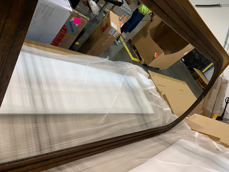 Photo 1 of ****** WOOD FRRAME CRACKED AND CHIPPED **** LXWZHK Full Length Mirror 76"x34" Arched Solid Wood Frame Floor Standing Mirror, Hanging or Leaning Wall-Mounted for Living Room, Bedroom, Brown