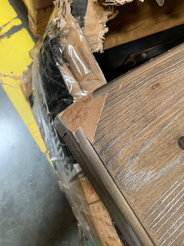 Photo 1 of **** COSMETIC DAMAGE *** Signature Design by Ashley Johnelle Farmhouse Coffee Table with Weathered Gray Finish, Gray