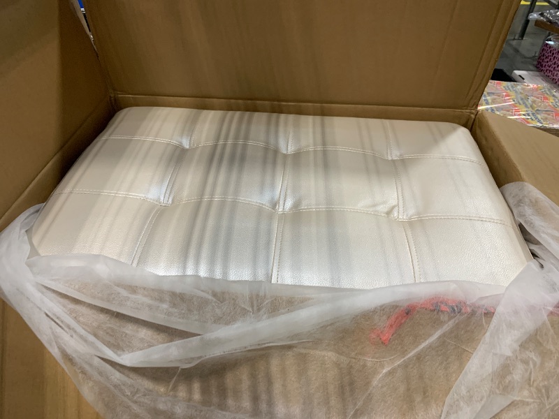 Photo 1 of   Small White Pearl Ottaman 