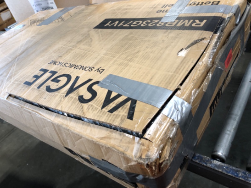 Photo 1 of **MISSING PARTS**
VASAGLE LED Bed Frame Twin Size, Twin Bed with Headboard and 4 Drawers, 1 USB Port and 1 Type C Port, Adjustable Upholstered Headboard 37.1/39.6 Inches, No Box Spring Needed, Dark Gray URMB823G71