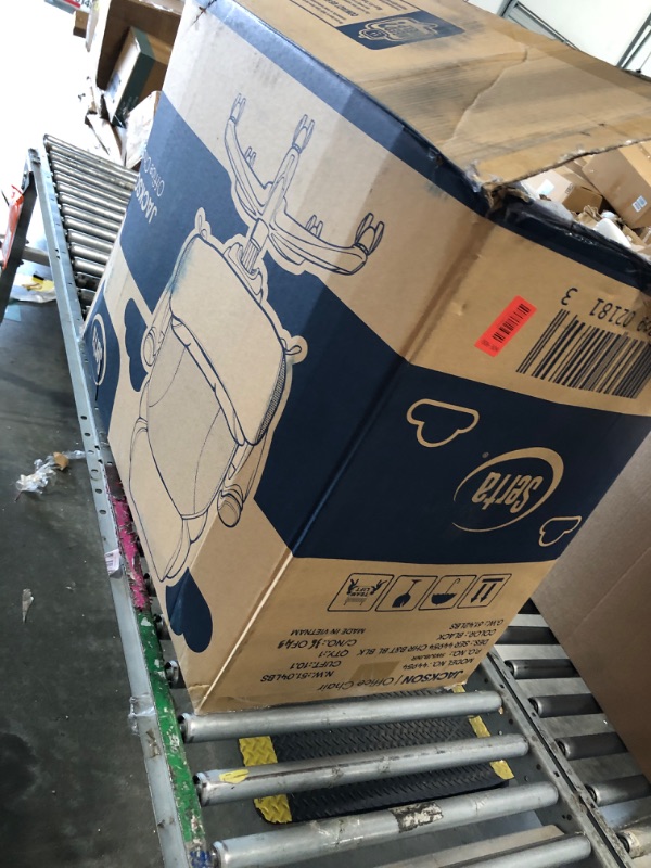 Photo 1 of ***UPDATED 5/23*** Serta Jackson Big and Tall Executive Home Office Chair with Smart Layers Technology, Wide Seat Cushion, Modern Comfy DeskChairs with Rolling Swivel Wheels, Bonded Leather, Black