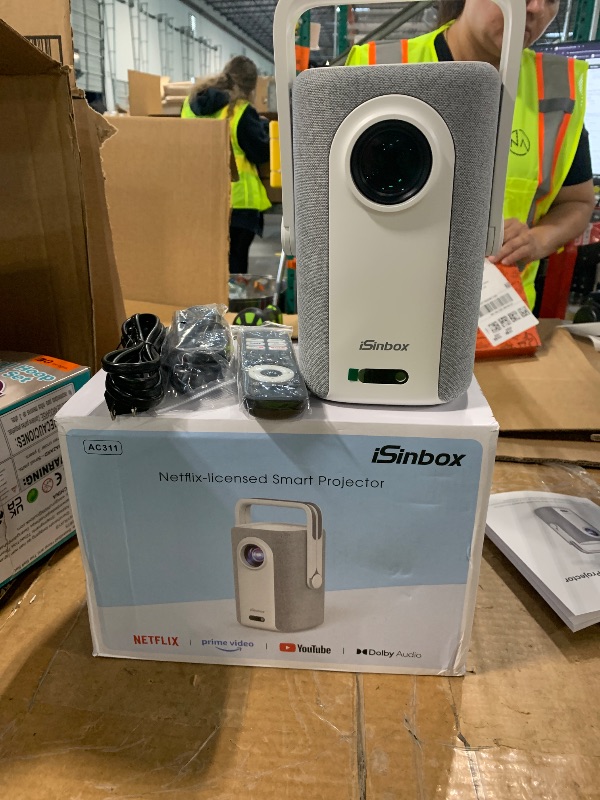 Photo 1 of [Short Throw/1200ANSI/Built in Apps] 4K Outdoor Projector with WiFi and Bluetooth, Auto Focus Projector with Dual-Mode Stand, Smart Portable Proyector with Netflix/YouTube/PrimeVideo & Dolby