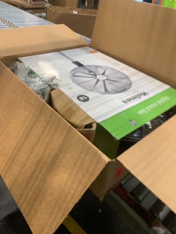 Photo 1 of ***missing parts sold for parts***Holmes 16 Inch Chrome Digital Metal Stand Fan 3 Speeds 75 Degree Oscillation 20 Degree Head Tilt Adjustable Height Quiet Operation Remote Control for Home Office Bedroom Living Room