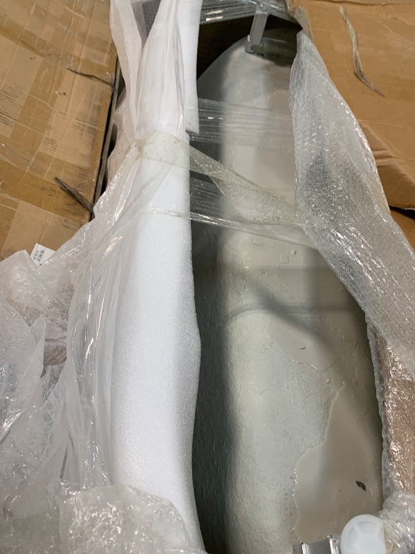 Photo 1 of ***CRACKS ON OUTSIDE *** WOODBRIDGE 72" Acrylic Freestanding Bathtub Contemporary Soaking White Tub with Matte Black Overflow and Drain,B0059-MB
