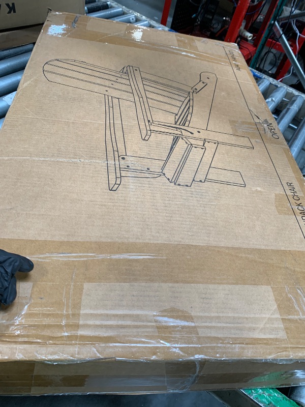 Photo 1 of ** DAMAGE ** SERWALL Folding Adirondack Chair, All Weather Adirondack Chairs with Cup Holder for Patio Garden Outdoors Fire Pit Chair - Brown