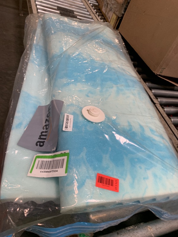 Photo 1 of ** VERY USED** SINWEEK 2 Inch Egg Crate Memory Foam Mattress Topper Twin Size, Soft Mattress Pad for Back Pain Relief, Bed Topper, CertiPUR-US Certified, Blue