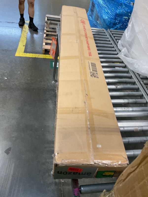 Photo 1 of ***UPDATED 6/5***Merax Queen Size Wood Platform Bed, Mid Century Modern Bed Frame with Tall Headboard, Solid Wooden Slat Support, No Box Spring Needed, Easy Assembly, White