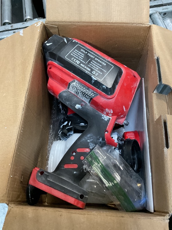 Photo 1 of ** VERY USED/ IT HAS PAINTING ** Cordless Paint Sprayer for Milwaukee 18V, HVLP Handheld Sprayers with 1200mL Capacity, 4 Copper Nozzles, Electric Spray Paint Gun for Cabinets, Furniture, Fence, Trim, House & More(Tool Only)