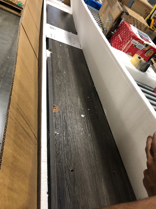 Photo 1 of ****MISSING BUILDING INSTRUCTIONS **** GarveeLife Console Table for Entryway, 70.9 Inch Narrow Farmhouse Couch Table Behind Sofa with 2-Tier Storage Ultra-Stable Trapezoid Leg Sofa Table Behind Couch for Entrance Foyer Living Room
