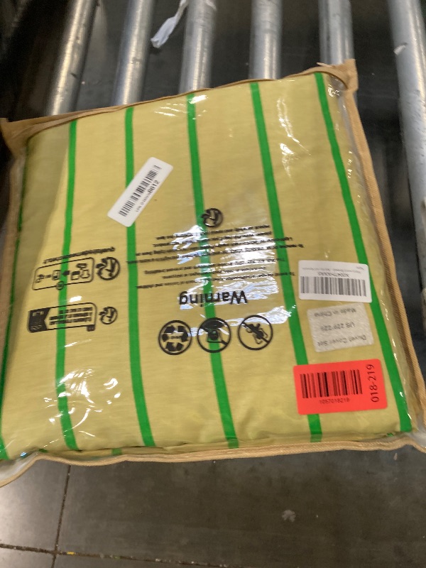 View 2 of **similar item** **unknown details** Merryword Striped Duvet Cover Set Queen Size - 100% Cotton Duvet Cover Set, Khaki & Green Stripes Pattern Comforter Cover 3 Pieces, Soft Linen Like Bedding Set for All Seasons