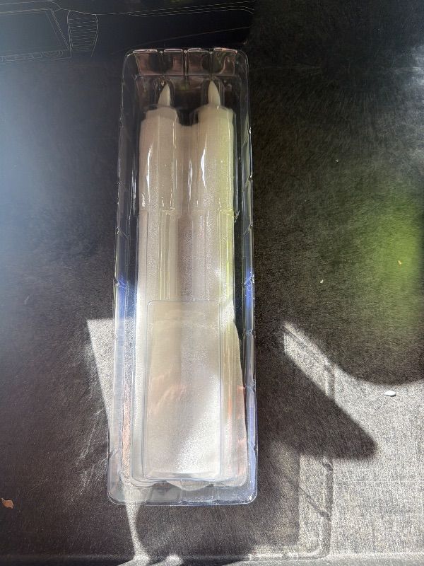 Photo 1 of ****MISSING CONTROL***Homemory 2 Pcs White Flameless Taper Candles with Remote and Timer, Real Wax Made 9.6" Battery Operated Candle Stick Flickering, Led Taper Candles with Lifelike Flame for Indoor Home Decor