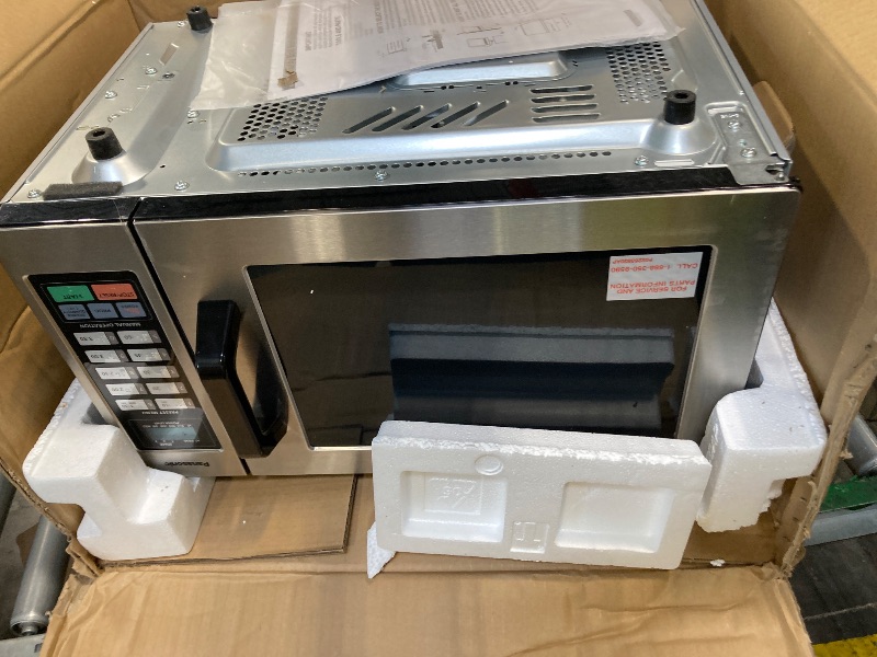 Photo 1 of ** sold as is no refund/return** Panasonic NE-1054F Compact Light-Duty Countertop Commercial Microwave Oven with 10 Programmable Memory and Touch Screen Control, Countertop Microwave Oven, 1000W, 0.8 Cu. Ft, Stainless Steel