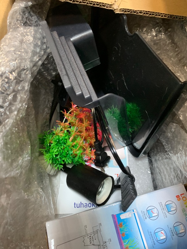 Photo 1 of (Tank + Light + Filter + Filter Balls) Turtle Tank Kit, Turtle Tank Starter Kit,Bottom Drainage, Multi-Function Areas for Turtles, Crabs,Fishes, Amphibians,Reptiles. (15.75 x 8.64 x 8.64 Inch)