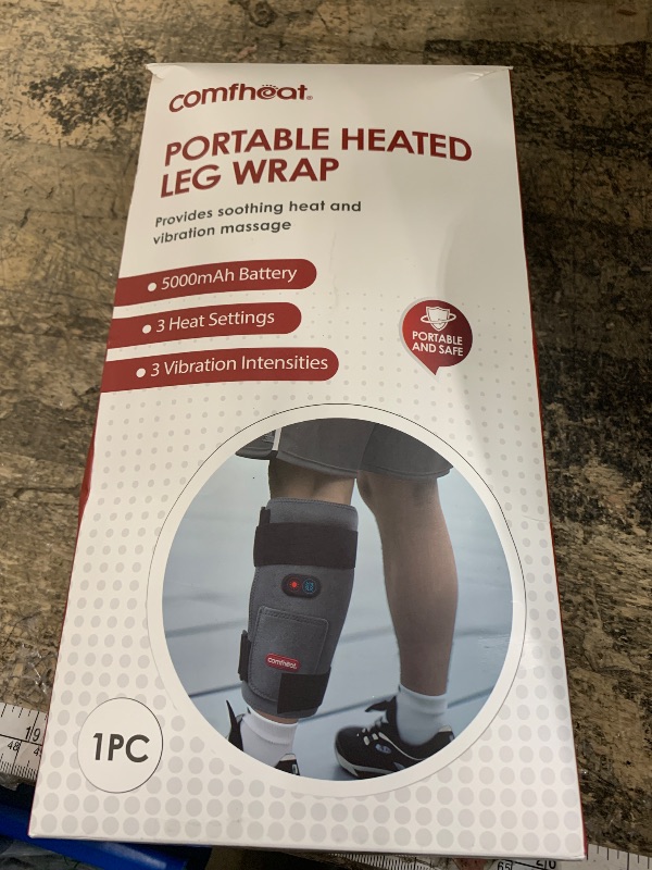 Photo 1 of ***MISSING PARTS***
Comfheat Cordless Leg Heating Pad with Vibration for Pain Relief, Wearable Wrap Around Heating Pad for Knee, Shin Splint, Calf, Arm, Thigh Pain Relief, Rechargeable with Battery