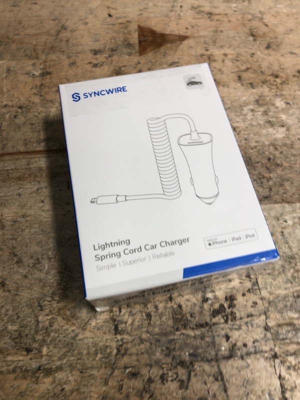 Photo 1 of [Apple MFi Certified] Syncwire iPhone Car Charger 32W Super Fast Car Charger iPhone Cigarette Lighter USB Car Adapter with Build-in 6.5FT Lightning Cable Coiled for Apple iPhone 14/13/12/11/Max, iPad