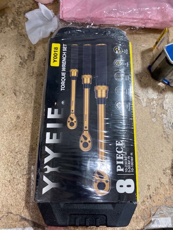 Photo 1 of 1/4 3/8 1/2-inch Drive Click Torque Wrench, 8Pcs Torque Wrench Set 10-230in.lb, 5-50ft.lb, 10-180ft.lb with Adapters, ±3% Accuracy, 72-Tooth Dual Scale Torque Wrenches for Bike, Moto, Car Repair