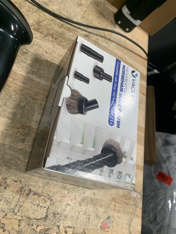 Photo 1 of 1.25 Inch Premium Soft Horse Hair Vacuum Brush Plus Vacuum Hose Adapter Kit Compatible with Shop Vac Hose 2-1/2'', 1-7/8'' & 1-1/4'' - Vacuum Attachment for Car Detailing, Furniture & Baseboards