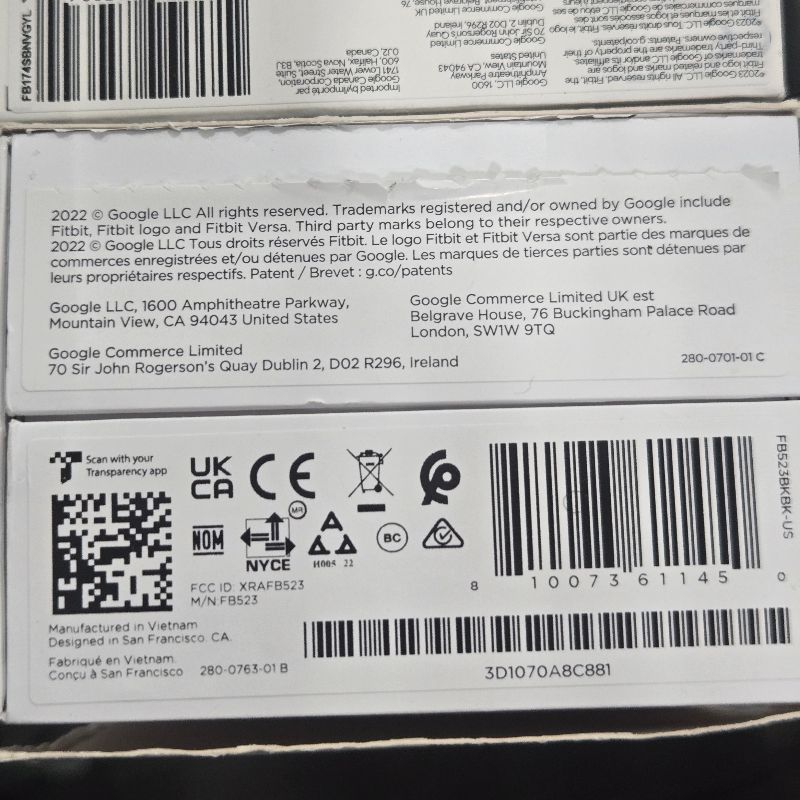 Photo 1 of **NO CHARGER** Fitbit Versa 4 Fitness Smartwatch with Daily Readiness, GPS, 24/7 Heart Rate, 40+ Exercise Modes, Sleep Tracking and more, Black/Graphite, One Size (S & L Bands Included)