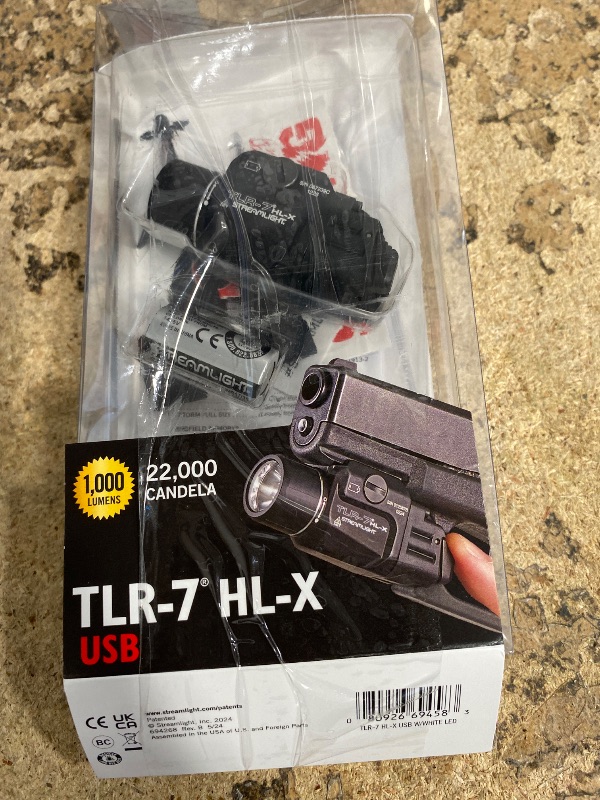 Photo 1 of **FOR PARTS ONLY** Streamlight 69458 TLR-7 HL-X USB 1000-Lumen 22000-Candela Rechargeable Rail Mounted Weapon Light with Interchangeable High & Low Switches and Key Kit, Black