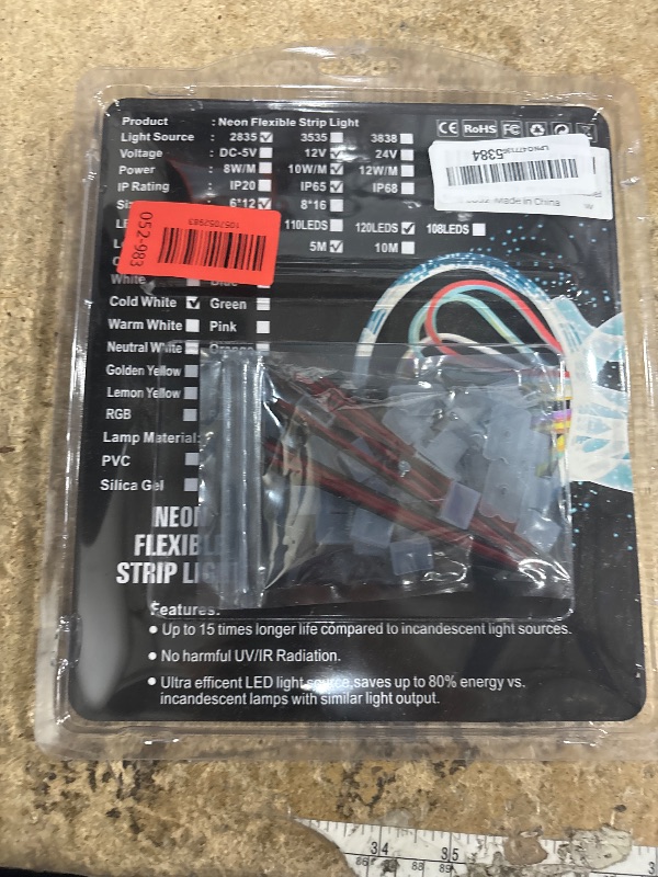 Photo 1 of ***MISSING PARTS***
Lamomo White Led Strip Lights, 16.4ft/5m Neon Light Strip, 12V Flex Waterproof Neon LED Strip Silicone LED Neon Rope Light for Kitchen Bedroom Indoor Outdoor Decoration?Power Adapter not Included