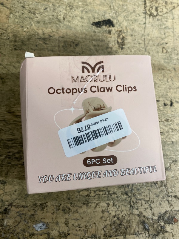 Photo 1 of 2.8 Inch Medium Octopus Hair Clips for Women, Matte Claw Clips for Thin Hair, Strong Hold Non-slip Spider Octopus Clip for Fine Hair Jaw Clips