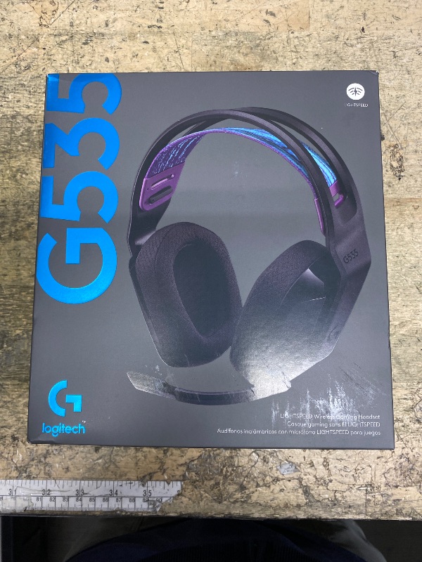 Photo 1 of **DOES NOT CONNECT** Logitech G535 Lightspeed Wireless Gaming Headset - Lightweight on-Ear Headphones, flip to Mute mic, Stereo, USB Rechargeable - Black