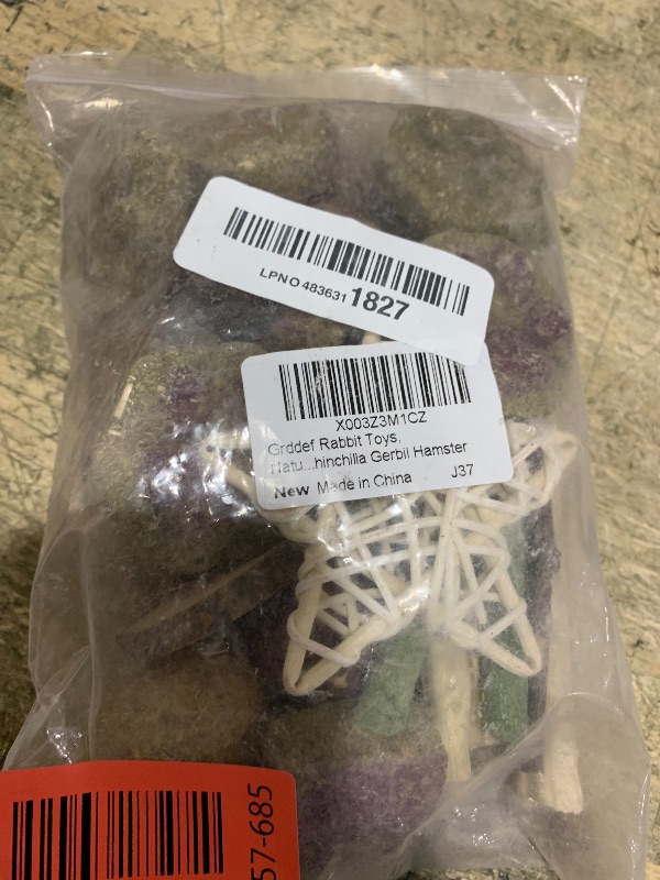 Photo 1 of ***MISSING STICK PIECES*** Grddaef Rabbit Toys, Guinea Pig Toys 25 Pcs Natural Timothy Hay Bunny Chews and Treats for Hamster Chinchilla Gerbil