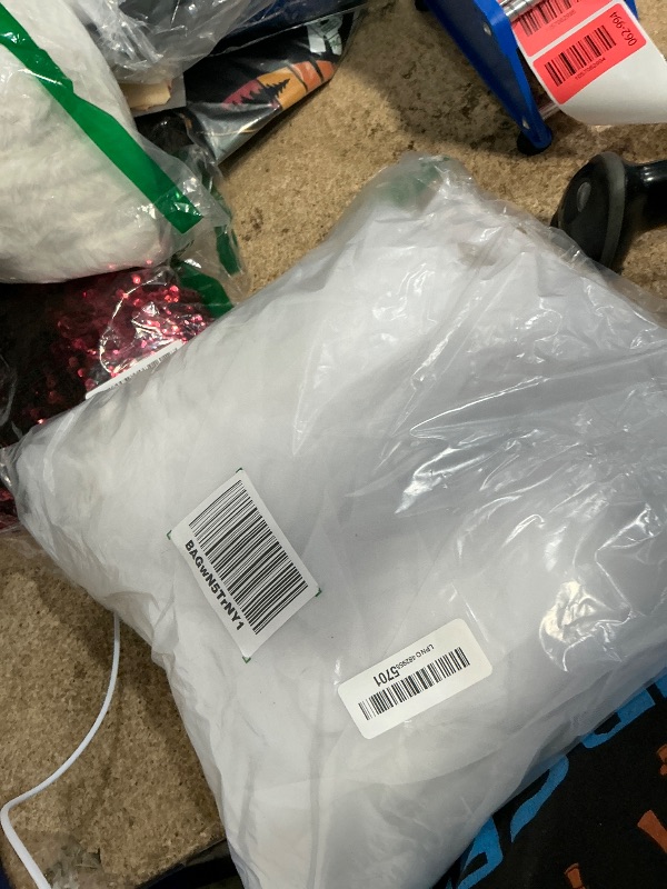 Photo 1 of 20x8ft White Tulle Backdrop Curtain with Lights String for Parites, Sheer Backdrop Curtains for Wedding Baby Shower Birthday Party Photo Shoot Decorations