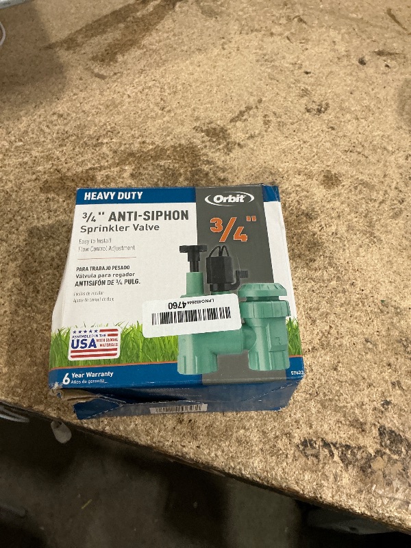 Photo 1 of 1-Pack Orbit 57623 3/4" FPT 100 Series Anti-Siphon Automatic Sprinkler Valve with Flow Control