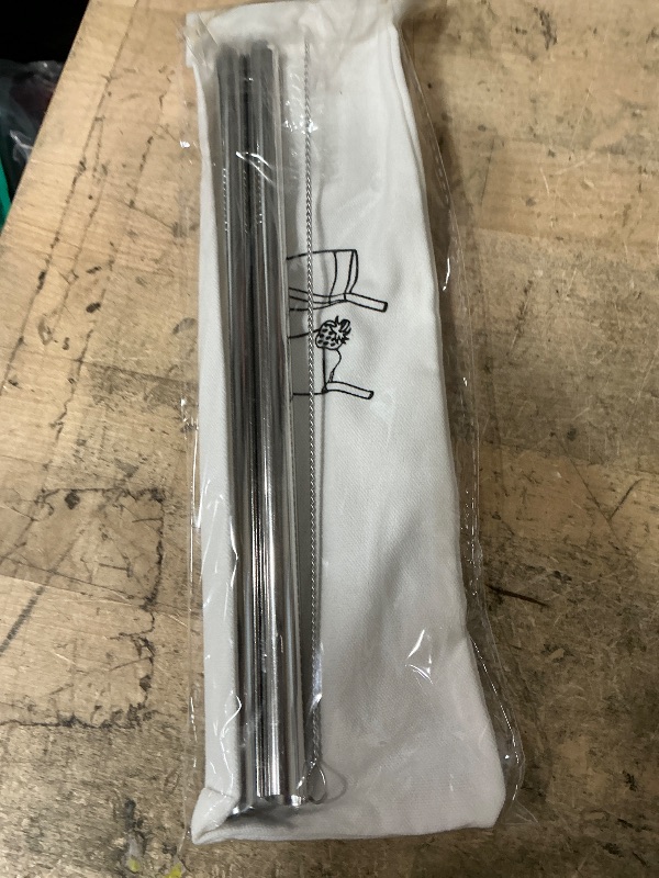Photo 1 of [Angled Tips] 2 Pcs Jumbo Reusable Bubble Tea Straws & Smoothie Straws, 0.5" Wide Stainless Steel Straw, Metal Straw for Boba, Tapioca Pearl, Milkshakes,Smoothies | 1 Cleaning Brush & 1 Case