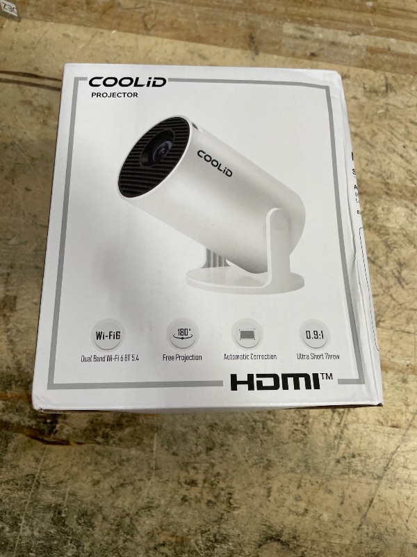 Photo 1 of [Built-in Apps & 2026 Upgraded] Mini Projector Support 4K 1080P Auto Keystone 180° Rotatable with WiFi 6 and Bluetooth 5.4, Projector Portable Compatibile with HDMI/TV Stick/Memory Stick/Laptop-White