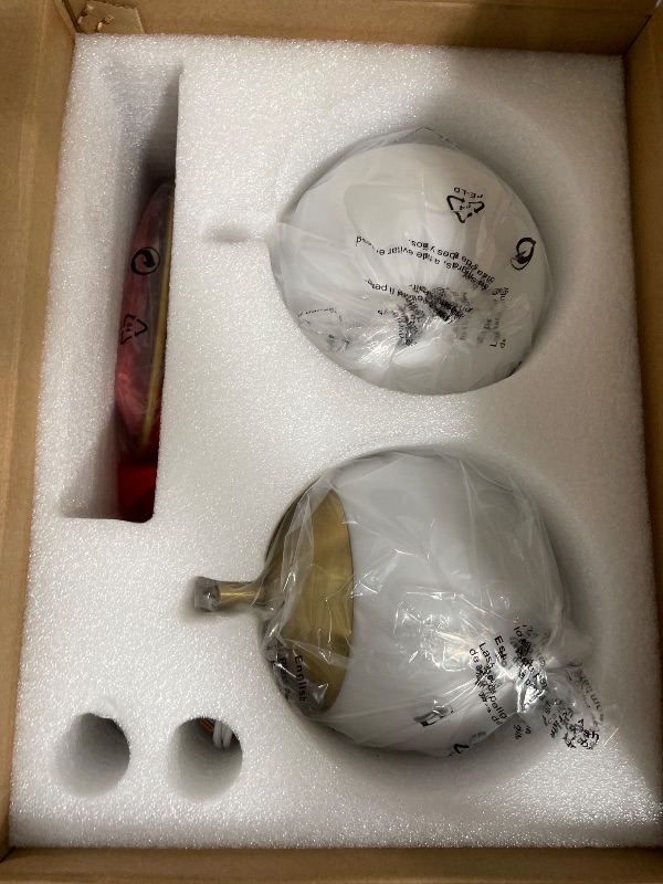 Photo 1 of ***MISSING PARTS***
Battery Operated Wall Sconces Set of 2, Black & Gold Wireless Hanging Opal Glass Globe Wall Lamp with Touch & Remote, 12 RGB Colors & 3 Color Modes, Rechargeable Dimmable Wall Light for Bedroom