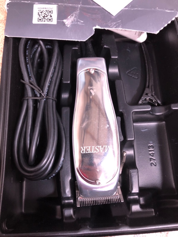 Photo 1 of (Andis 01815 Professional Master Adjustable Blade Hair Clipper, Carbon Steel T-Blade - Silver