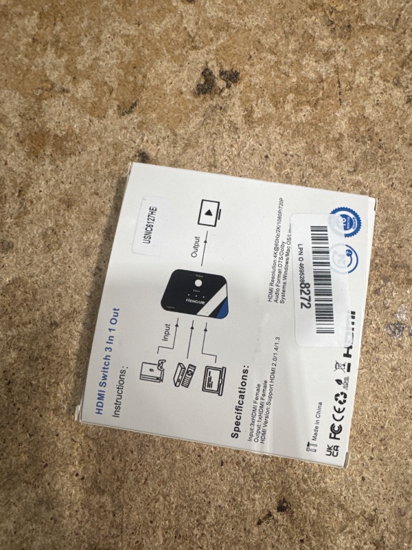 Photo 1 of [Upgrade] HDMI Switch 3 in 1 Out, 4K@60Hz HDMI 2.0 Switch Splitter with 2.6FT Long HDMI Cable, 3-Port HDMI Switcher Selector, Supports 4K 30Hz 3D 1080P HDCP2.2 for PS5 Xbox DVD Player Fire Stick PC