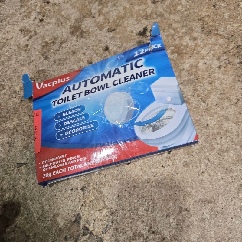 Photo 1 of **10 Only** Vacplus Toilet Bowl Cleaner Tablets 12 PACK, Automatic Toilet Bowl Cleaners with Bleach for Deodorizing and Descaling, Bathroom Cleaner Against Tough Stains