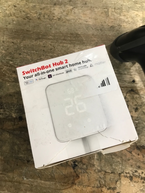 Photo 1 of **FOR PARTS ONLY / NON-FUNCTIONAL*** SwitchBot Hub 2 (2nd Gen), work as a WiFi Thermometer Hygrometer, IR Remote Control, Smart Remote and Light Sensor, Link SwitchBot to Wi-Fi (Support 2.4GHz), Compatible with Alexa&Google Assistant