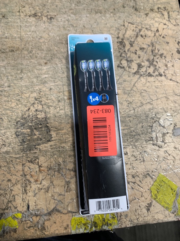 Photo 1 of *ONLY 3* Philips Sonicare C3 Two-in-One - Genuine Replacement Electric Toothbrush Heads, Black, 4 Pack One Year Supply, HX9044/95