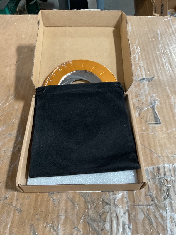 Photo 1 of Zonon Circle Drawing Maker Stainless Steel Adjustable Round Circle Template Tool Ring Making Tool with Black Flannelette Bag for Drafting, 125 mm(Yellow)