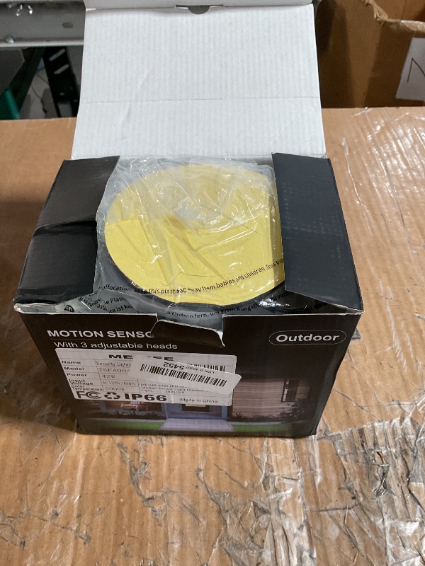 Photo 1 of ***(PARTS ONLY/MAJOR DAMAGE/ NON FUNCTIONAL)***MEIKEE 42W LED Security Lights Motion Sensor Light Outdoor Flood Light, 3600LM 6500K IP65 Waterproof, 3 Adjustable Heads Motion Detector Lights for Outside Garage Yard Garden Porch Entryways