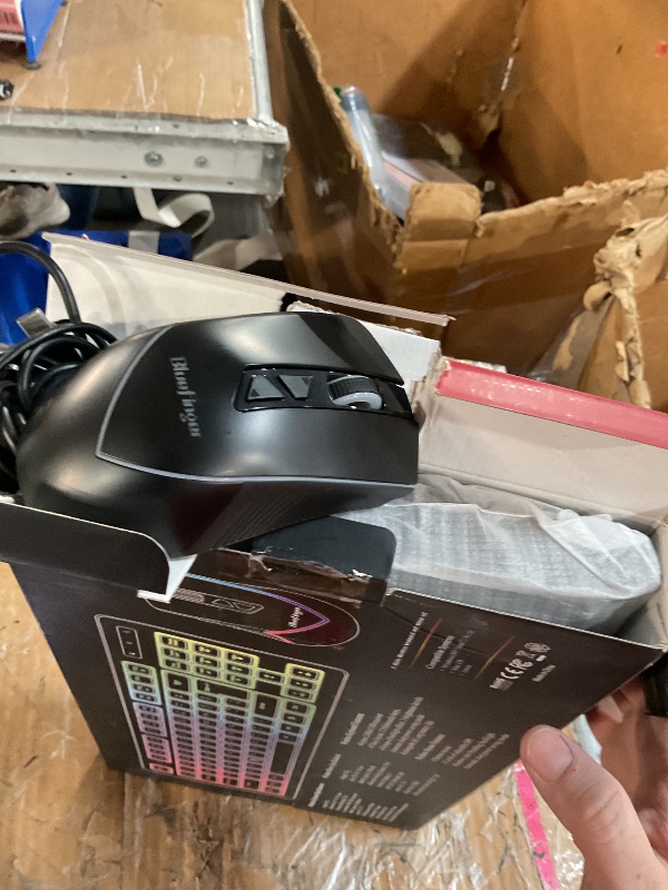 Photo 1 of BlueFinger Wireless Gaming Keyboard and Mouse Combo, RGB Rainbow Backlit Rechargeable Battery, 87 Keys TKL Light Up Keyboard with Ergonomic Gaming Mouse for Mac Laptop Computer PC Gamer