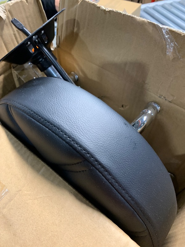 Photo 1 of (used)(missing pieces) KKTONER Round Rolling Stool Chair PU Leather Height Adjustable Swivel Drafting Work SPA Shop Medical Salon Stools with Wheels Office Chair Small (Black)