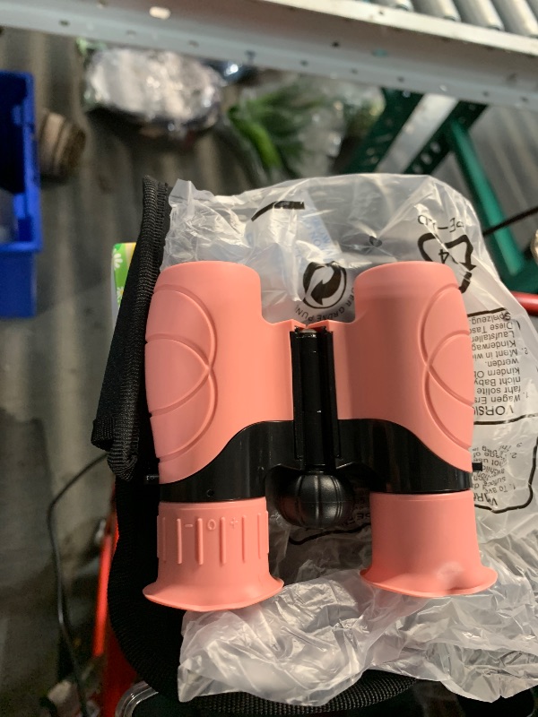 Photo 1 of ***(MINOR DAMAGE SEE NOTES)***Pink Binoculars for Kids Ages 4-12, Durable & Lightweight Outdoor Telescope for Girls, Educational STEM Toy with Clear Vision, Adjustable Focus, Carry Bag (Perfect for Bird Watching, Camping, Travel)