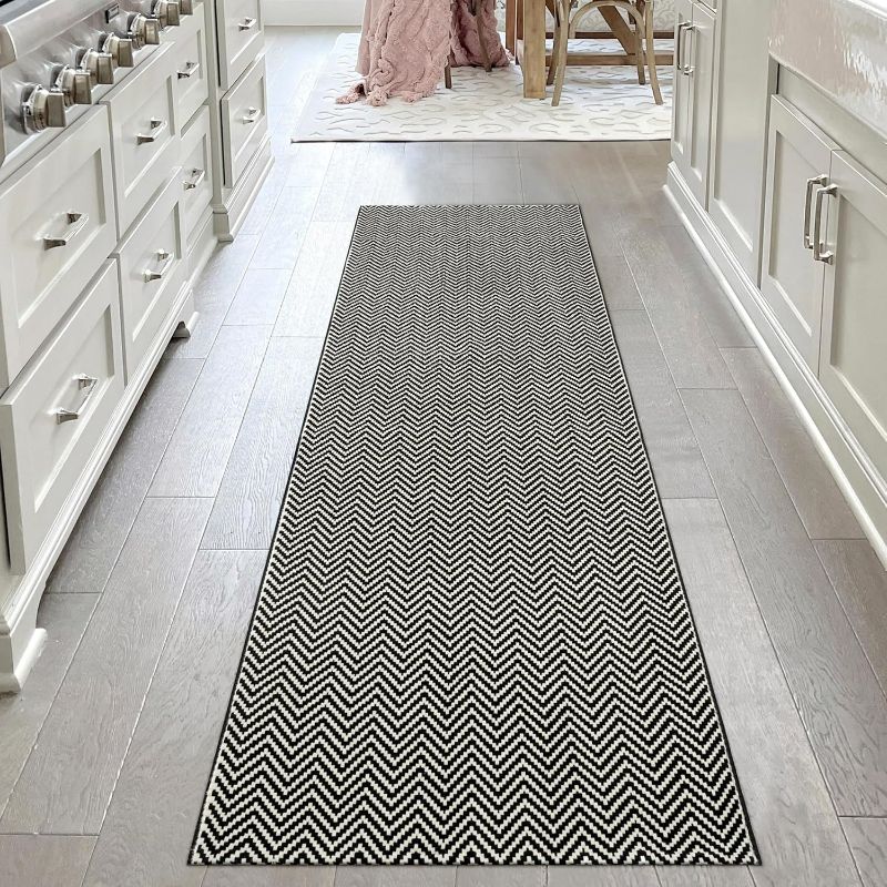 Photo 1 of ***(STOCK PHOTO FOR REFERENCE ONLY)***LAHOME BOHO KITCHEN RUG 2X6 COTTON RUNNERS FOR HALLWAYS ENTRYWAY BLACK SET OF 3 