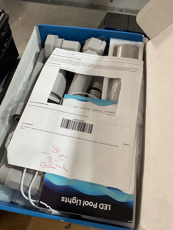 Photo 1 of Pool Fountain for Inground and Above Ground Pools, Dual Spray Adjustable Pool Sprinkler Waterfall with 16-Colors LED Lights and 10 Modes, RF Remote and App Control