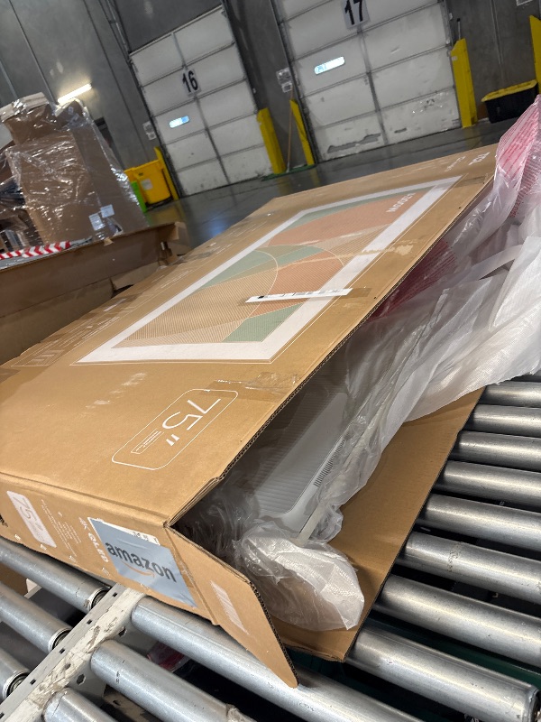 Photo 1 of *************************missing mount and remote*********************
TCL 75-Inch Class NXTVISION Series QLED 4K UHD Google Smart TV Canvas Style Art Frame TV - QLED, 120hz, Matte Anti-Glare Screen, Free Bezel and Frame, Atmos, Free Art Included (75A300W