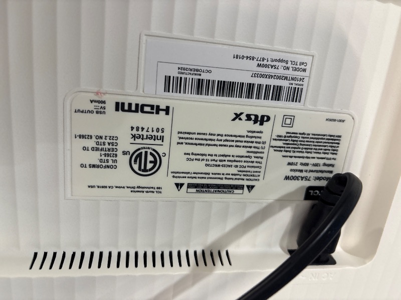 Photo 1 of *************************missing mount and remote*********************
TCL 75-Inch Class NXTVISION Series QLED 4K UHD Google Smart TV Canvas Style Art Frame TV - QLED, 120hz, Matte Anti-Glare Screen, Free Bezel and Frame, Atmos, Free Art Included (75A300W