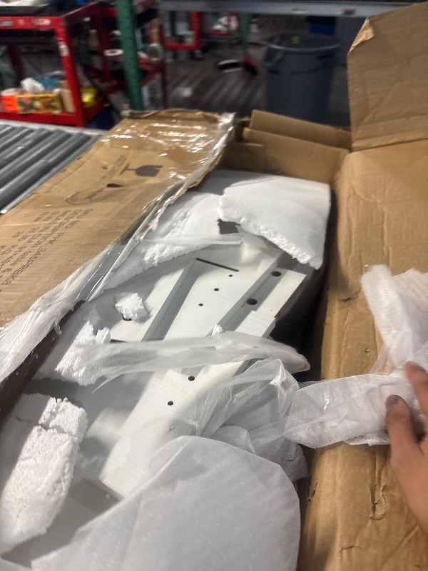 Photo 1 of ****PARTIAL SET BOX 2OF2*****Homelegance 4-Piece Counter Height Table With 3 Stools, Wood Kitchen Counter Table Set With 2 Built-in USB Ports, 2 Charging A/C Power Outlets, Console Drawer, Upholstered Bar Stools, White